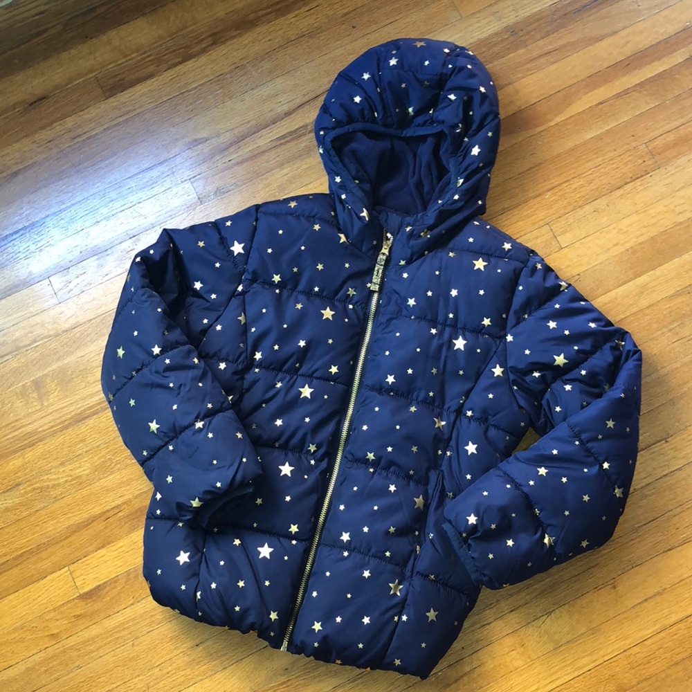 Girls winter, fleece lined puffer jacket
